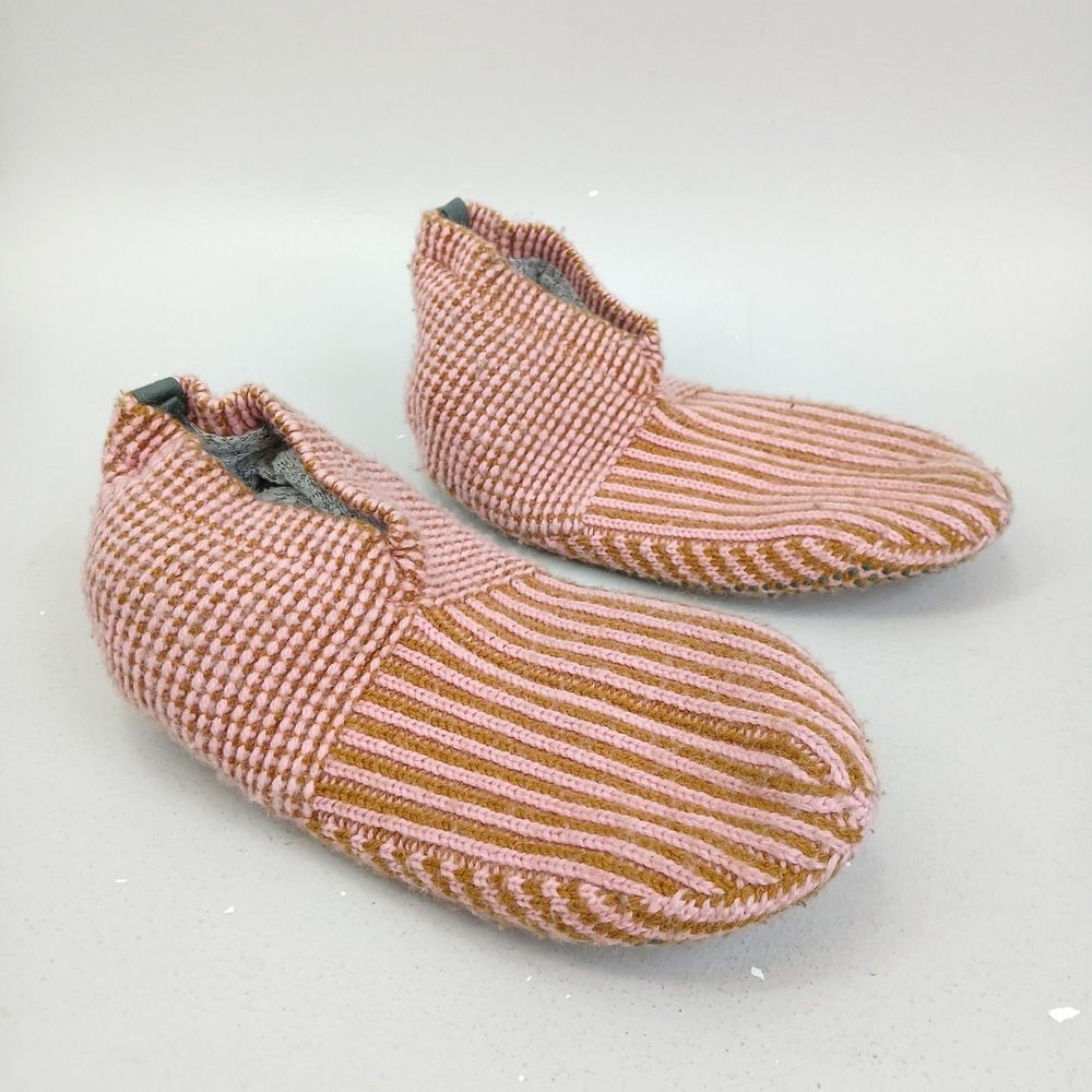 Bombas Pink and Brown Striped Women's Slipper Socks